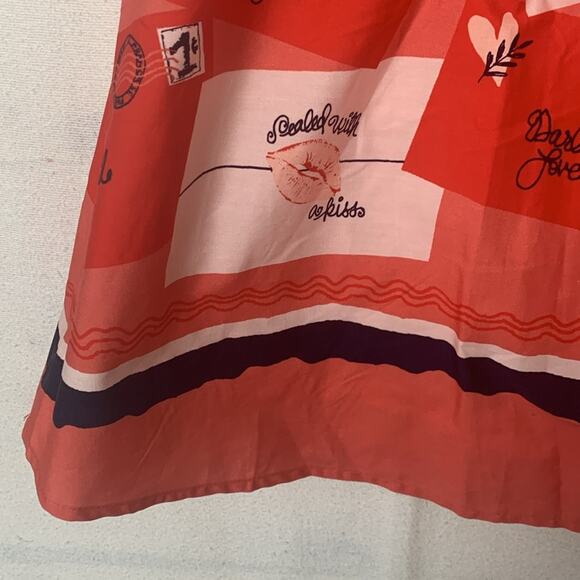 modcloth womens small postcard love skirt red teacher kawaii pink valentines - Picture 5 of 10